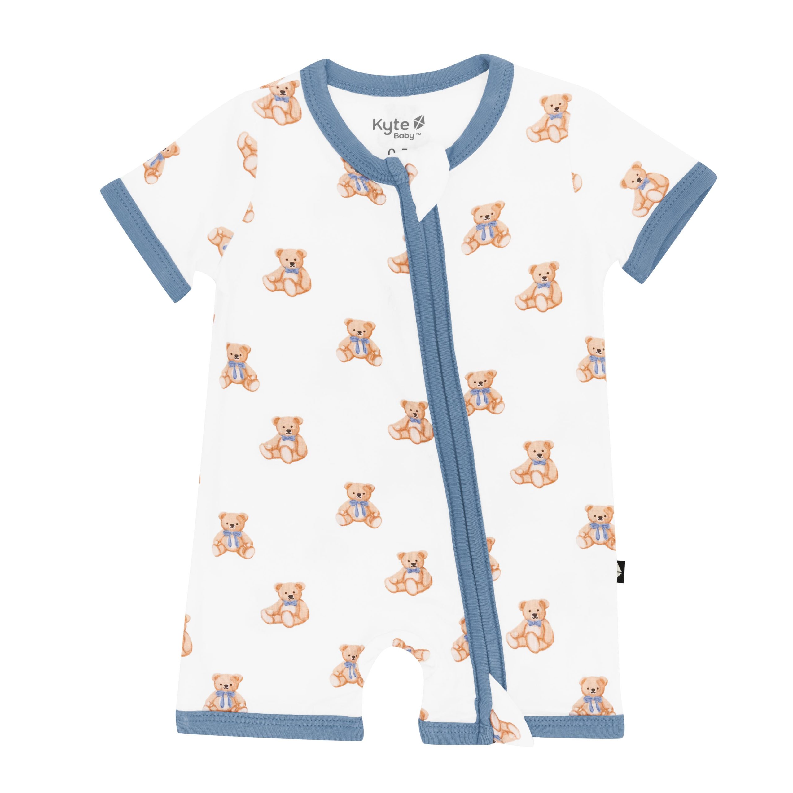 Zippered Shortall Romper in Teddy Bear - Image 2