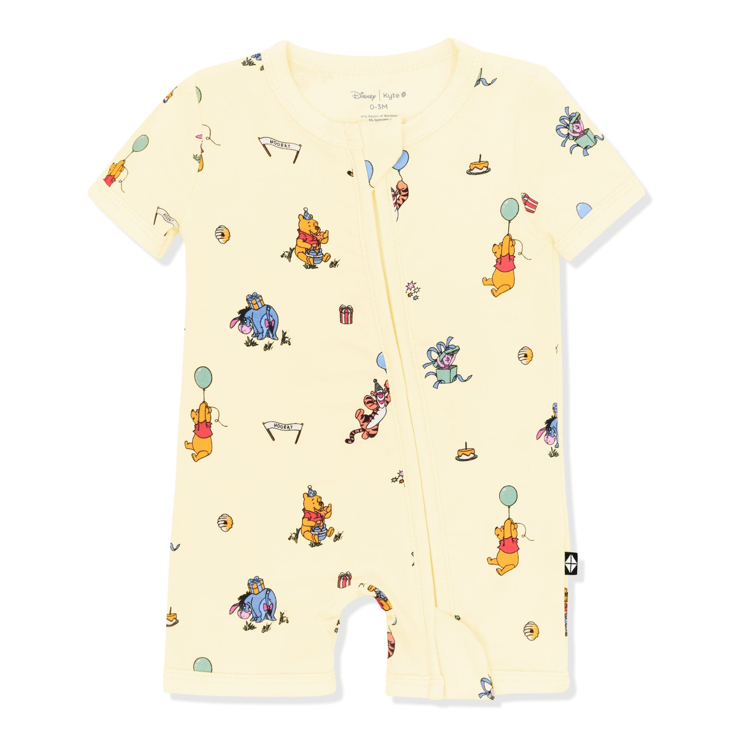 Zipper Shortall Romper in Winnie the Pooh Celebration - Image 2