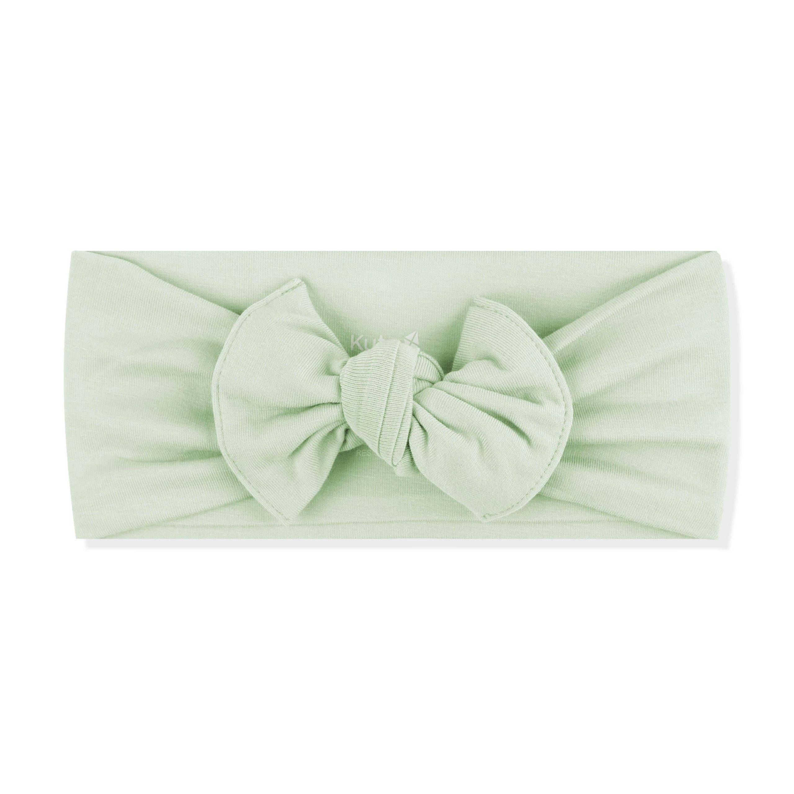 Knotted Bow Headband in Basil - Image 2