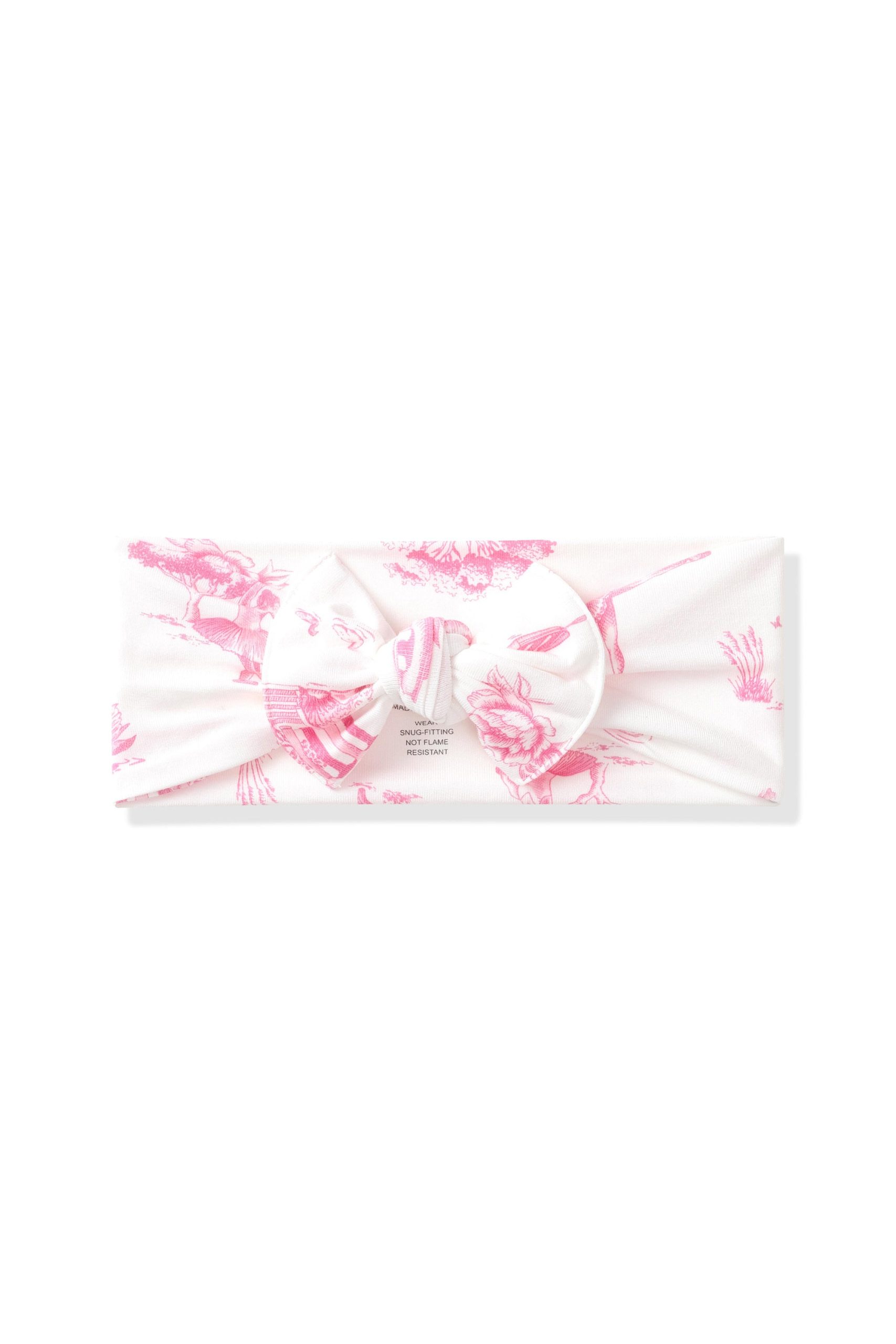 Knotted Bow Headband in Toile Ballet - Image 2