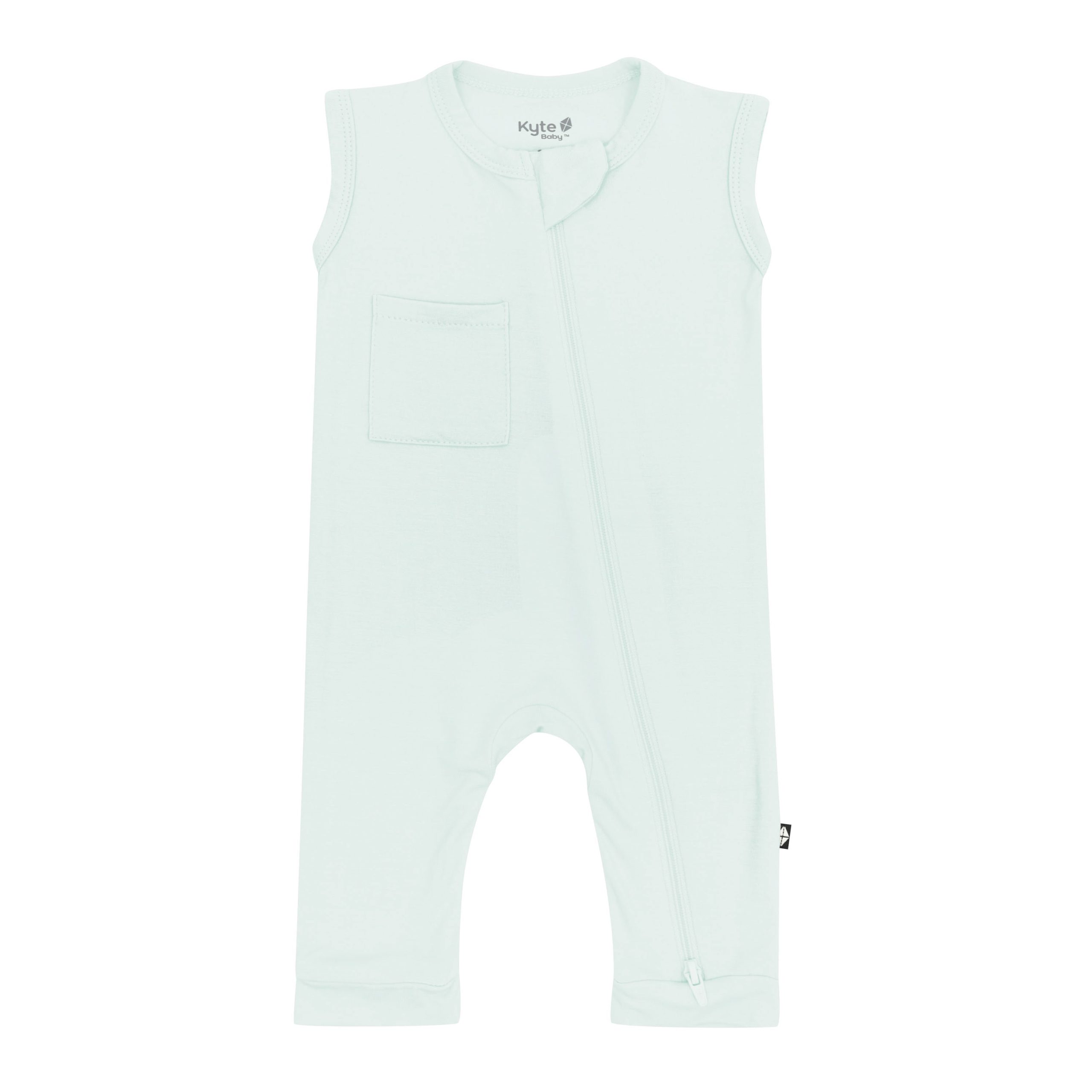 Zippered Sleeveless Romper in Dew - Image 2