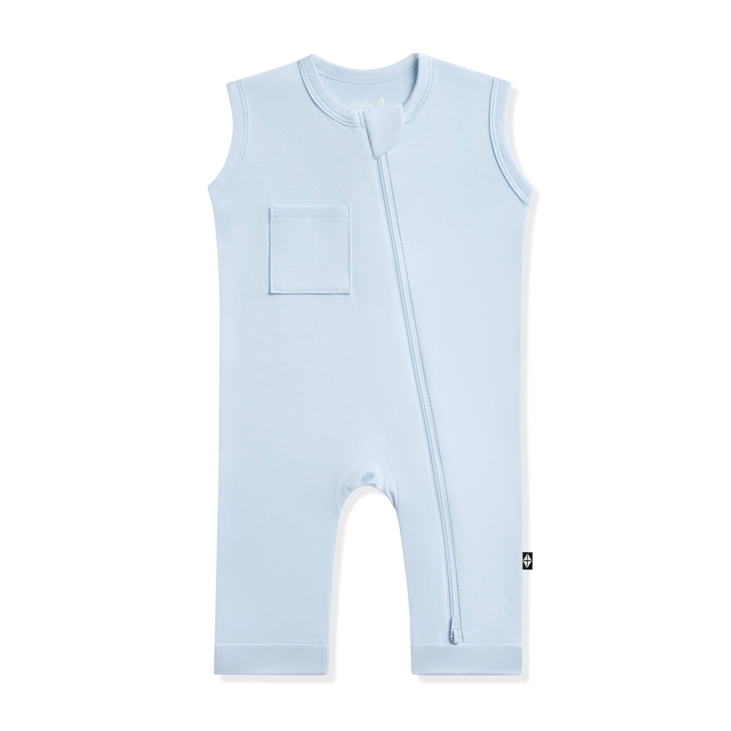 Zippered Sleeveless Romper in Breeze - Image 2