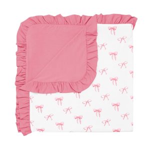 Ruffle Baby Blanket in Bow 0.5