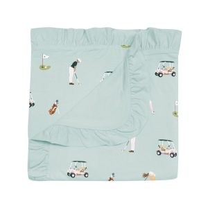 Ruffle Baby Blanket in Golf 0.5