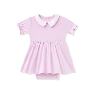 Peter Pan Collar Bodysuit Dress in Thistle