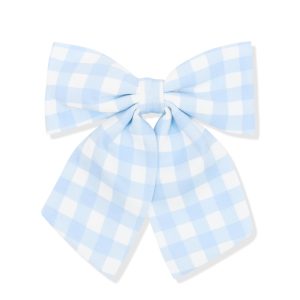 Large Alligator Clip Bow in Gingham Breeze