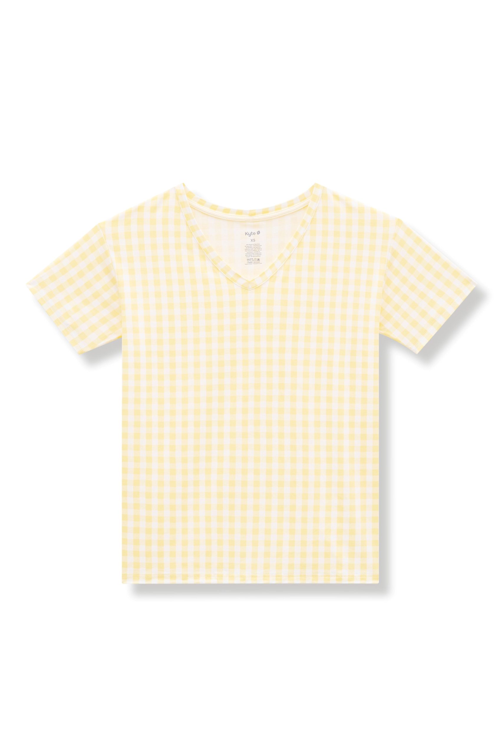 Women's Relaxed Fit V-Neck in Gingham Chamomile