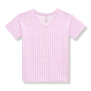 Women's Relaxed Fit V-Neck in Gingham Thistle