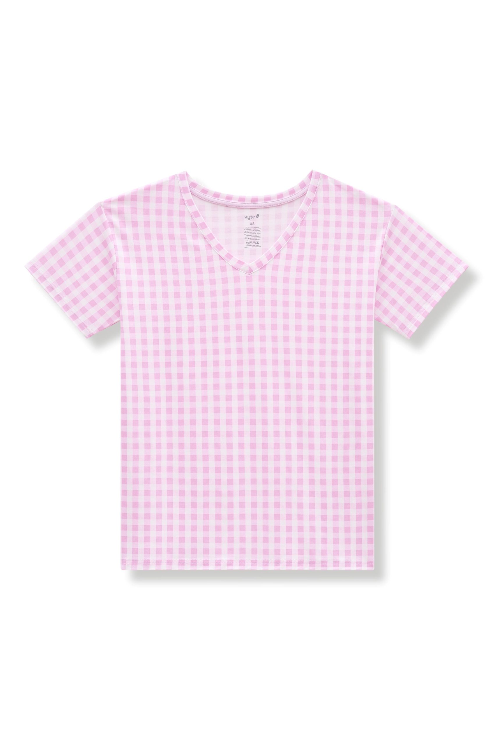 Women's Relaxed Fit V-Neck in Gingham Thistle