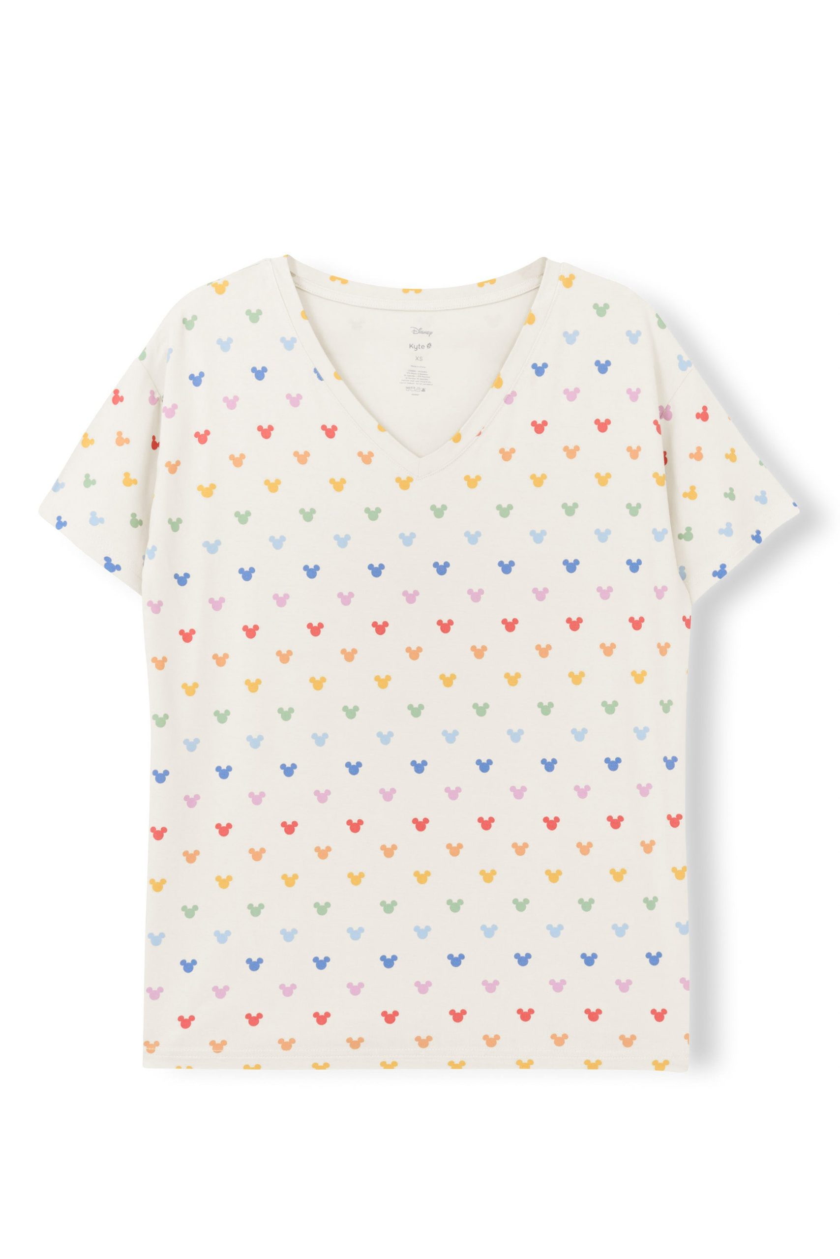 Women's Relaxed Fit V-Neck in Pastel Mickey Mouse - Image 2