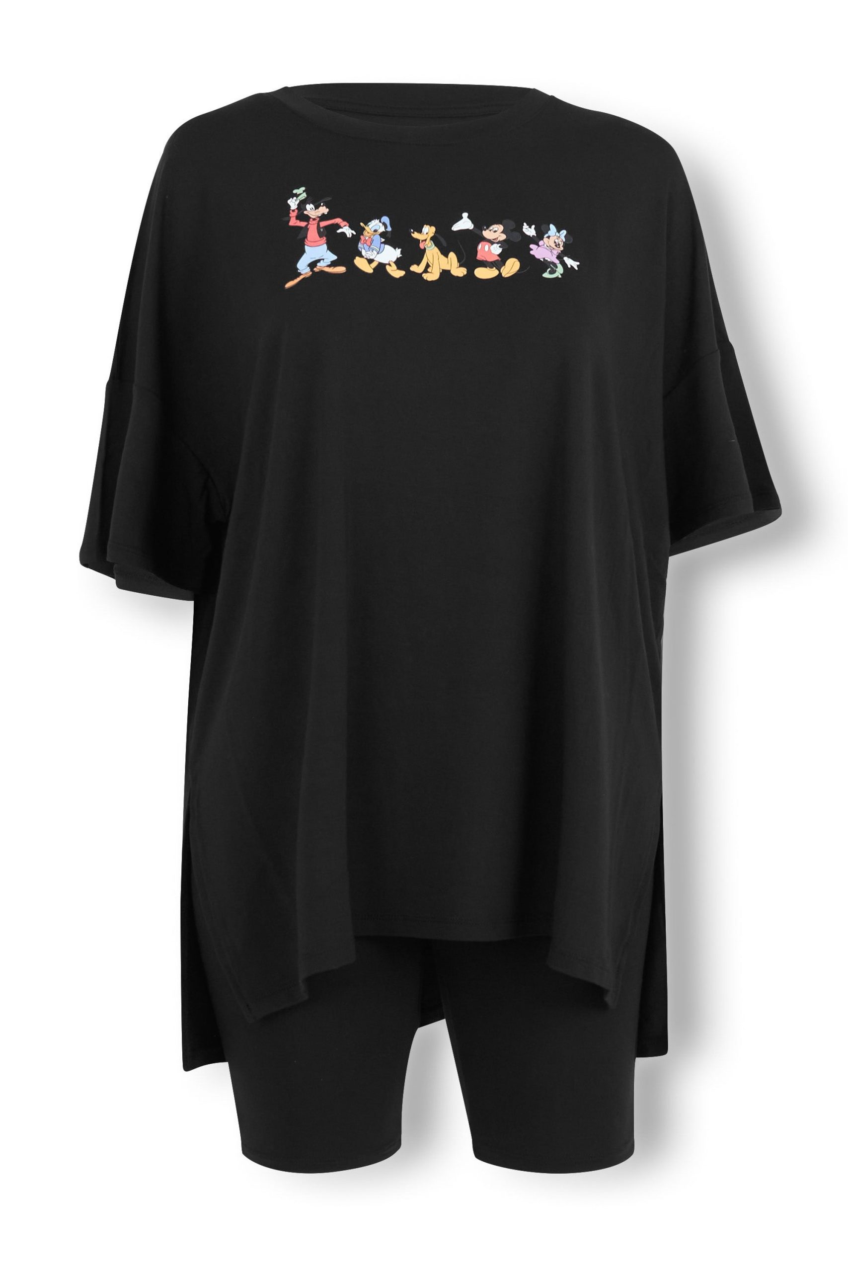 Womens Biker Short Set in Mickey and Friends on Midnight - Image 5