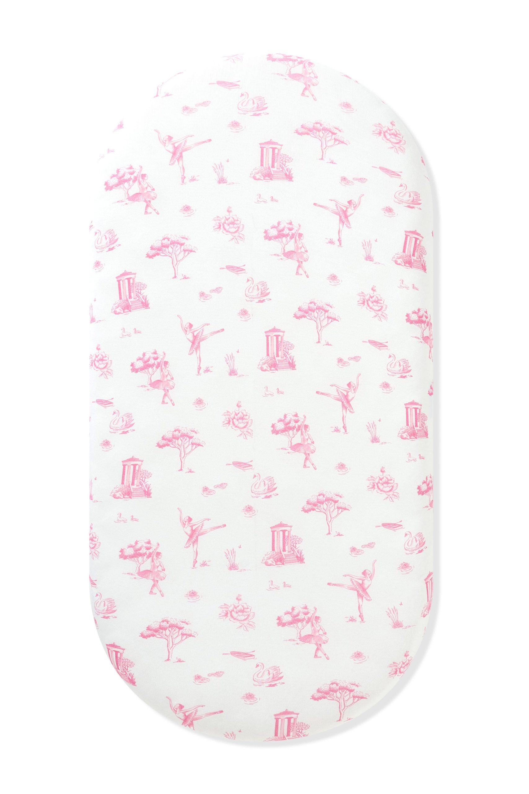 Oval Bassinet Sheet in Toile Ballet