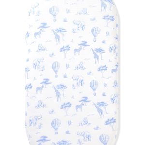 Oval Bassinet Sheet in Toile Safari