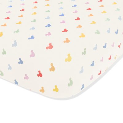 Crib Sheet in Pastel Mickey Mouse