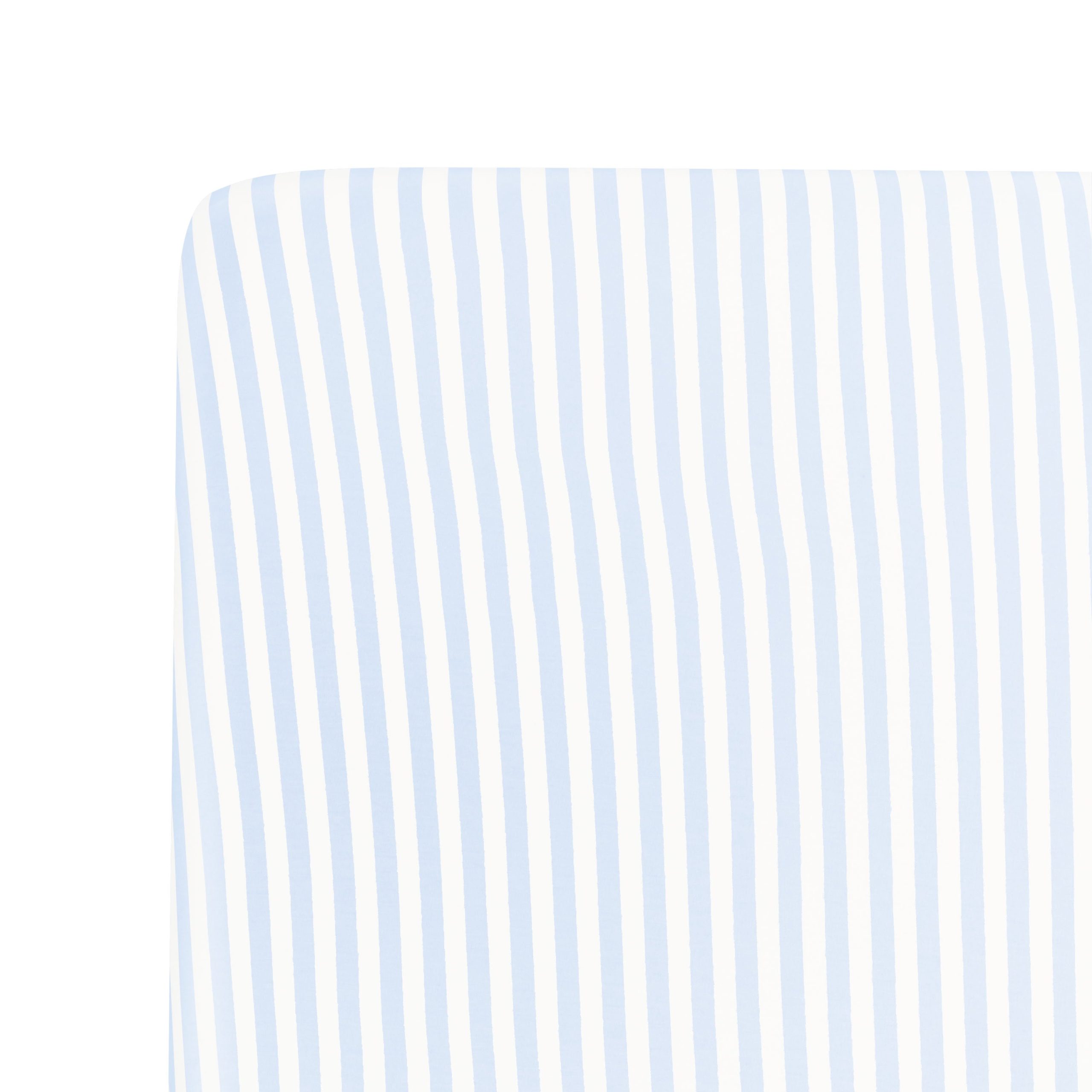 Crib Sheet in Small Mist Stripe - Image 4