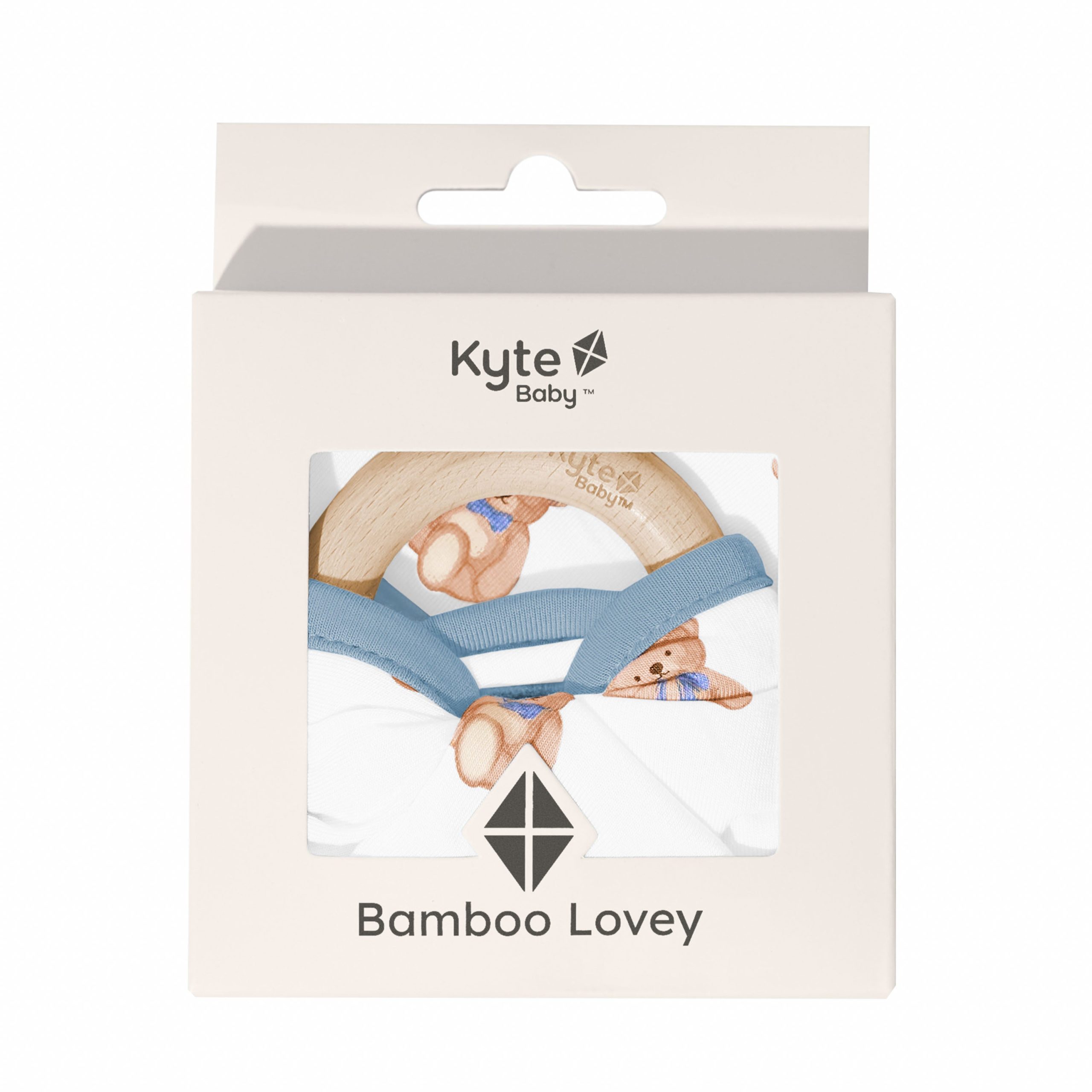 Lovey in Teddy Bear with Removable Wooden Teething Ring - Image 6