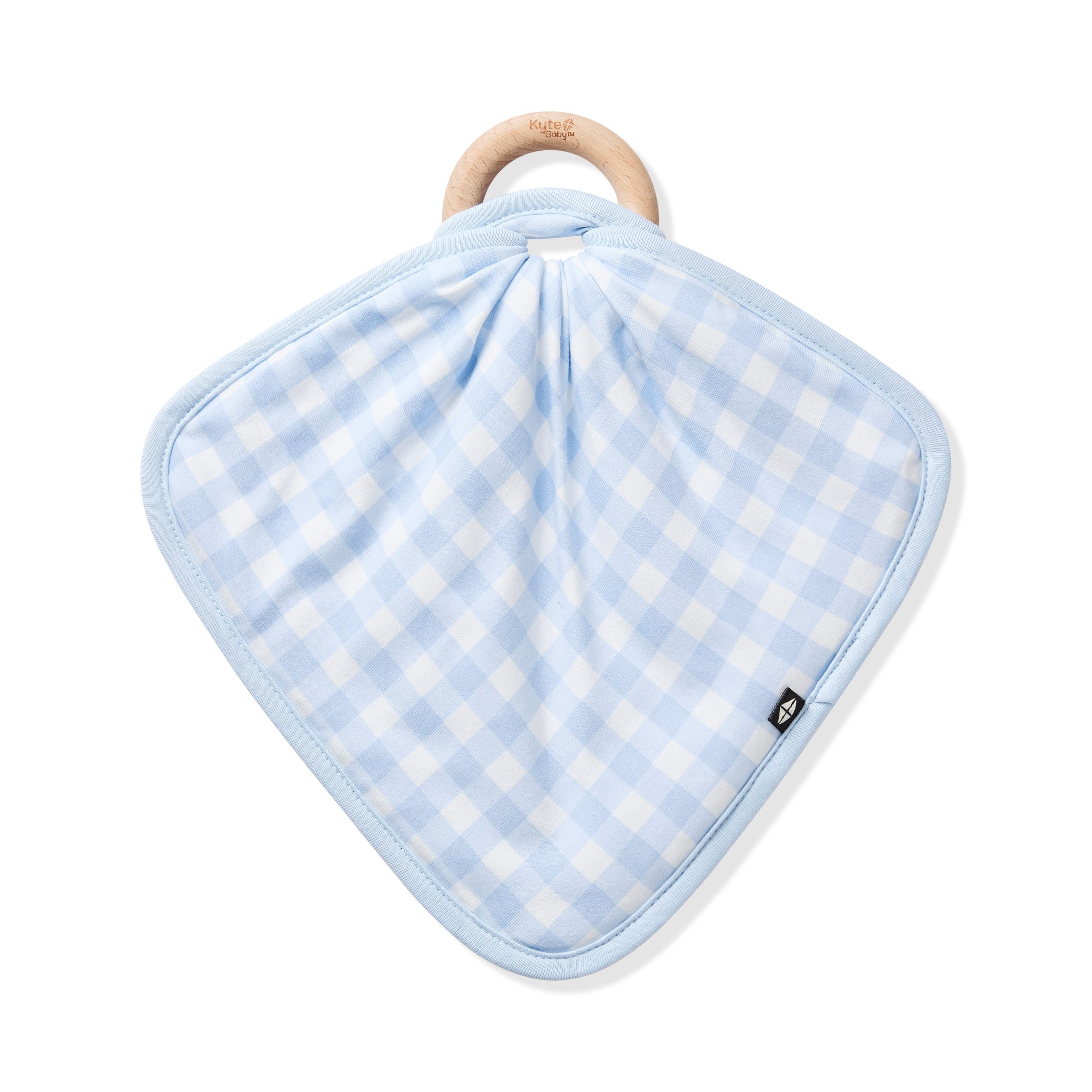 Lovey in Gingham Breeze with Removable Wooden Teething Ring - Image 2