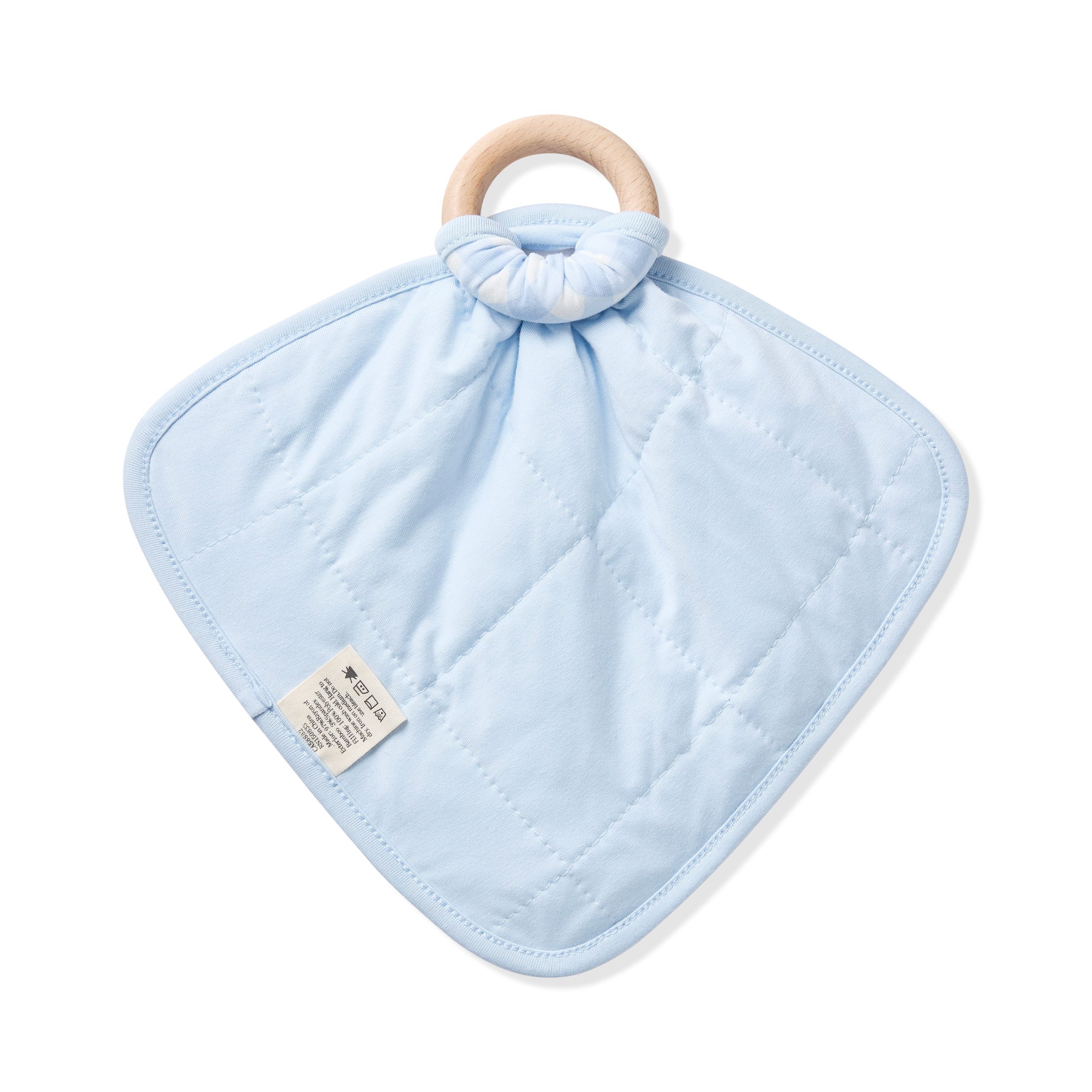 Lovey in Gingham Breeze with Removable Wooden Teething Ring - Image 3