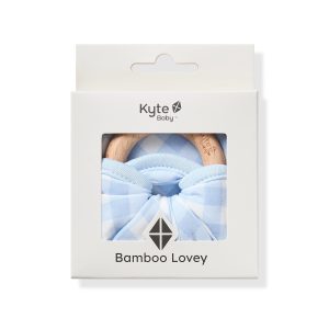 Lovey in Gingham Breeze with Removable Wooden Teething Ring