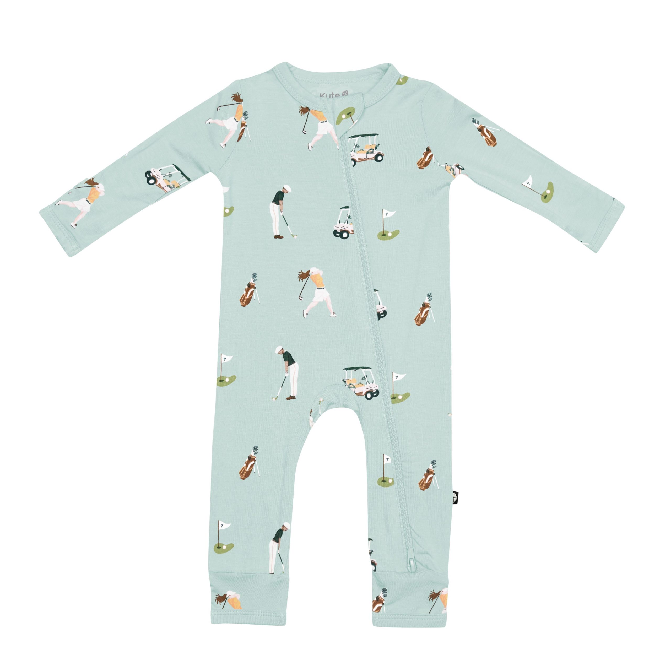 Zippered Romper in Golf - Image 2