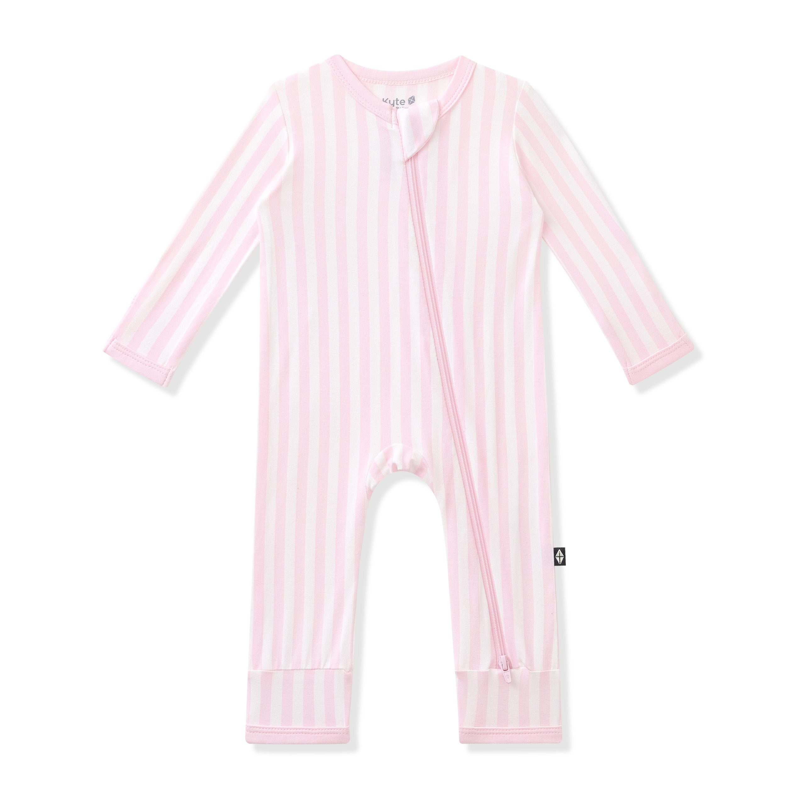 Zippered Romper in Small Sakura Stripe - Image 2