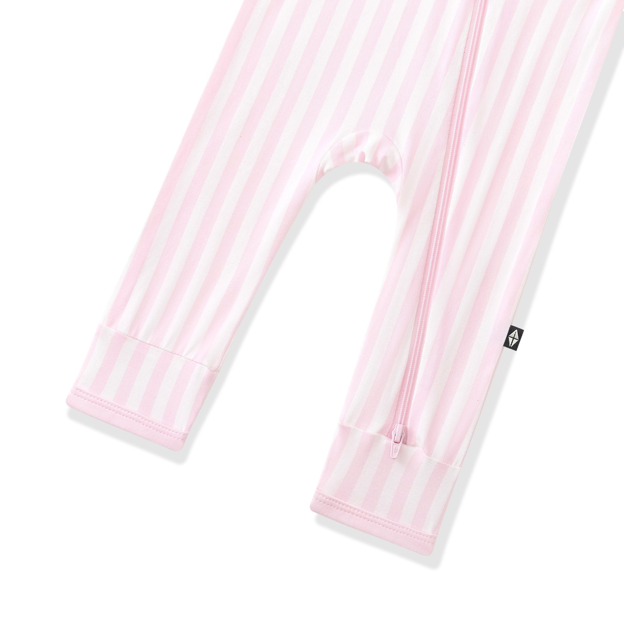 Zippered Romper in Small Sakura Stripe - Image 5