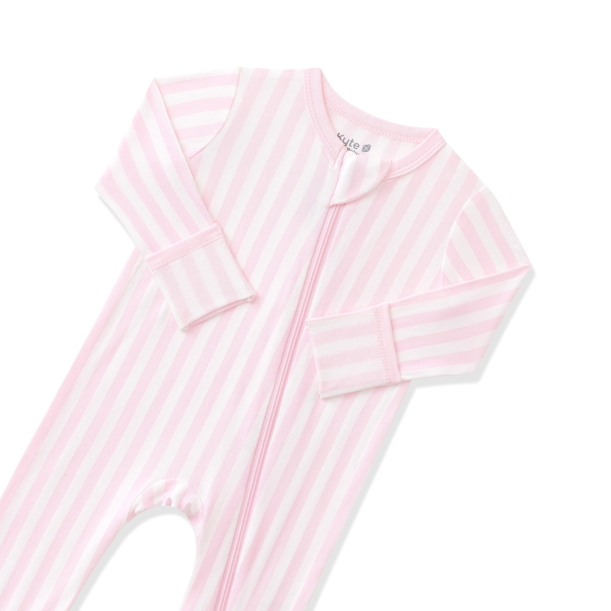 Zippered Romper in Small Sakura Stripe - Image 4