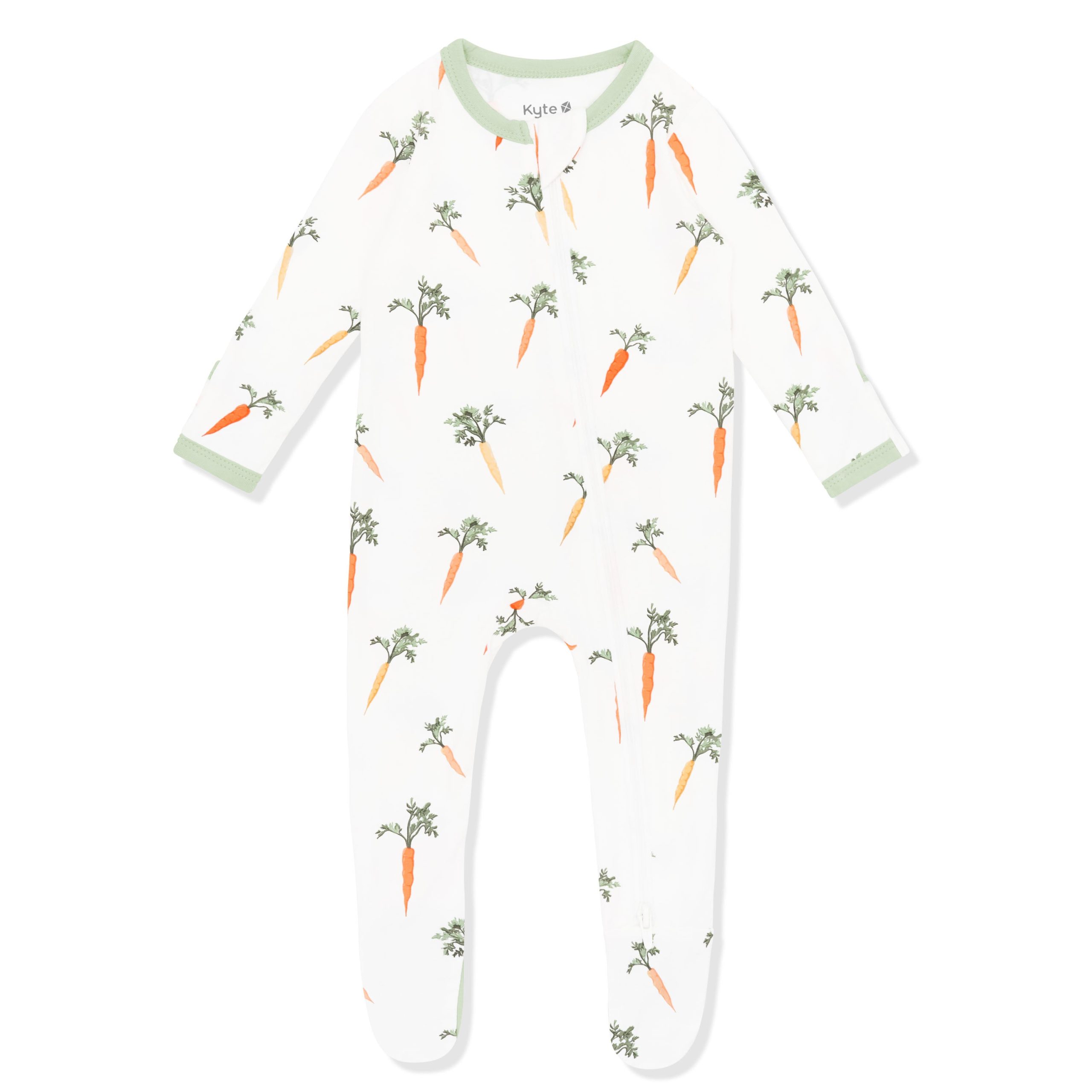 Zippered Footie in Carrot - Image 2