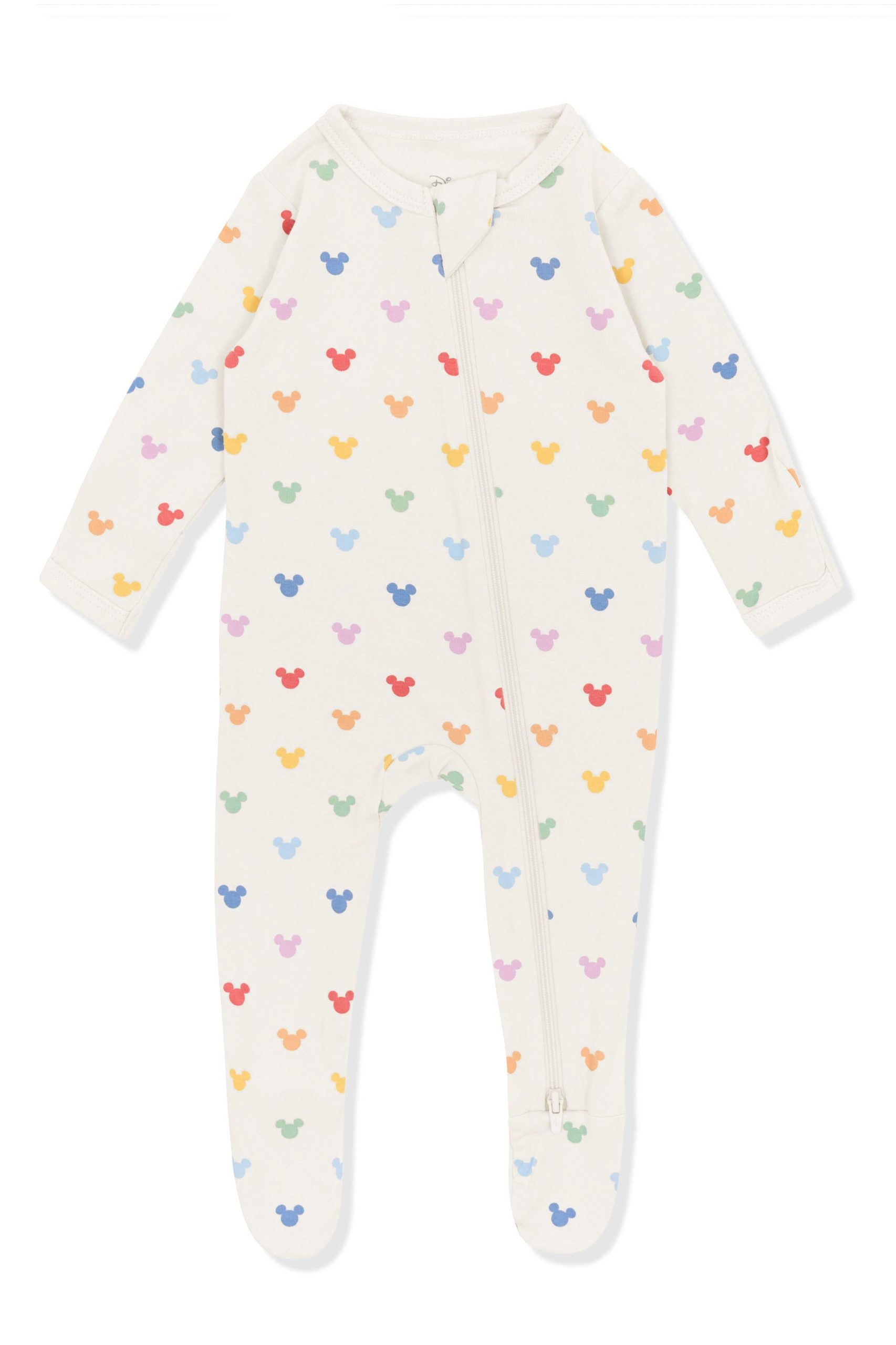 Zippered Footie in Pastel Mickey Mouse - Image 2