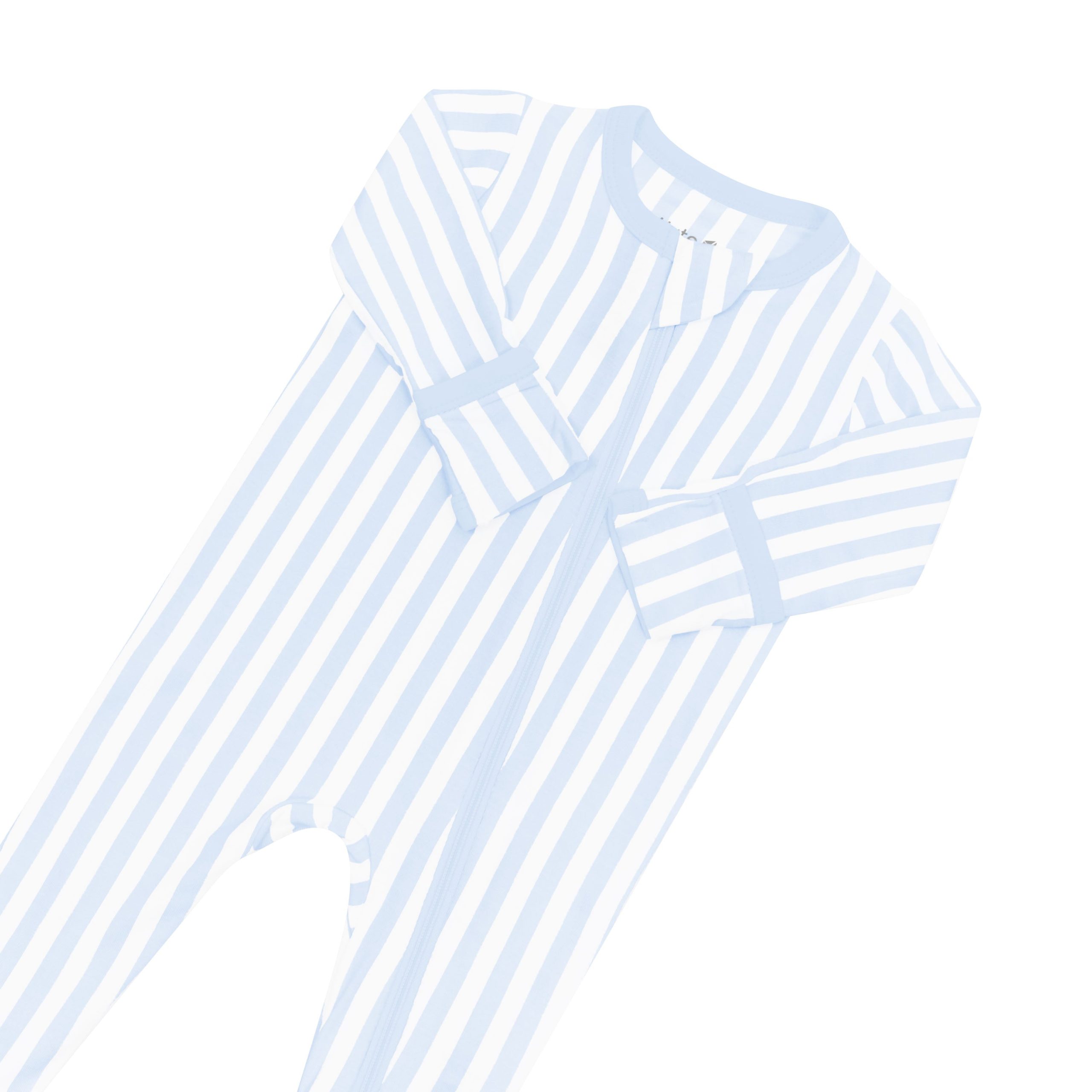 Zippered Footie in Small Mist Stripe - Image 5
