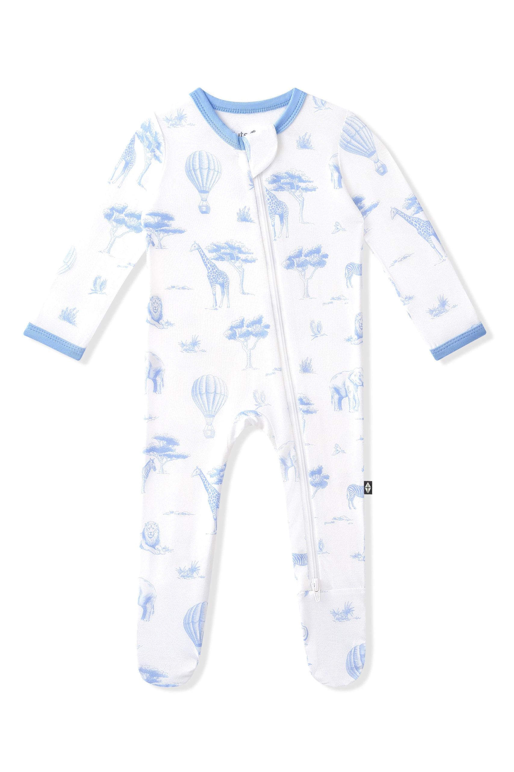 Zippered Footie in Toile Safari - Image 2