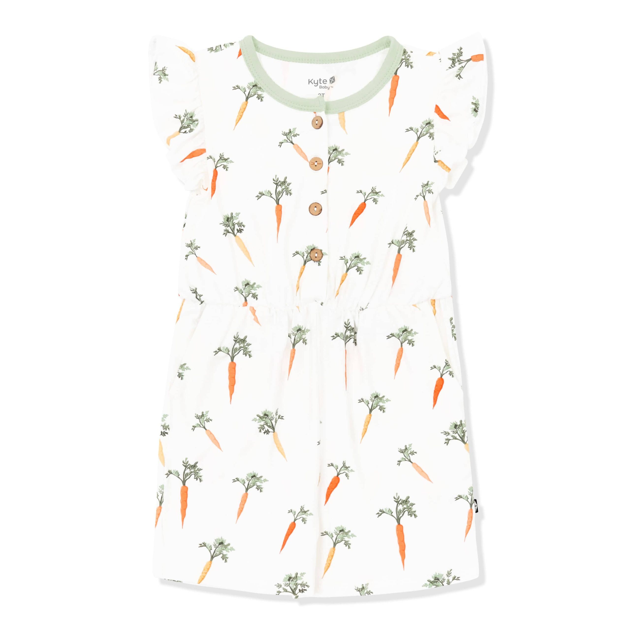 Flutter Sleeve Romper in Carrot - Image 2
