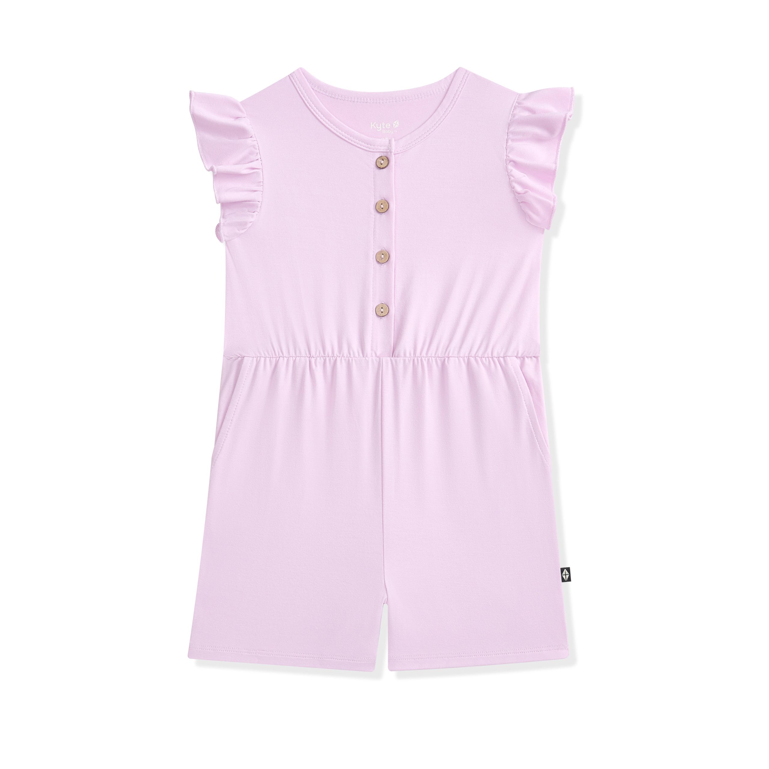 Flutter Sleeve Romper in Thistle - Image 2