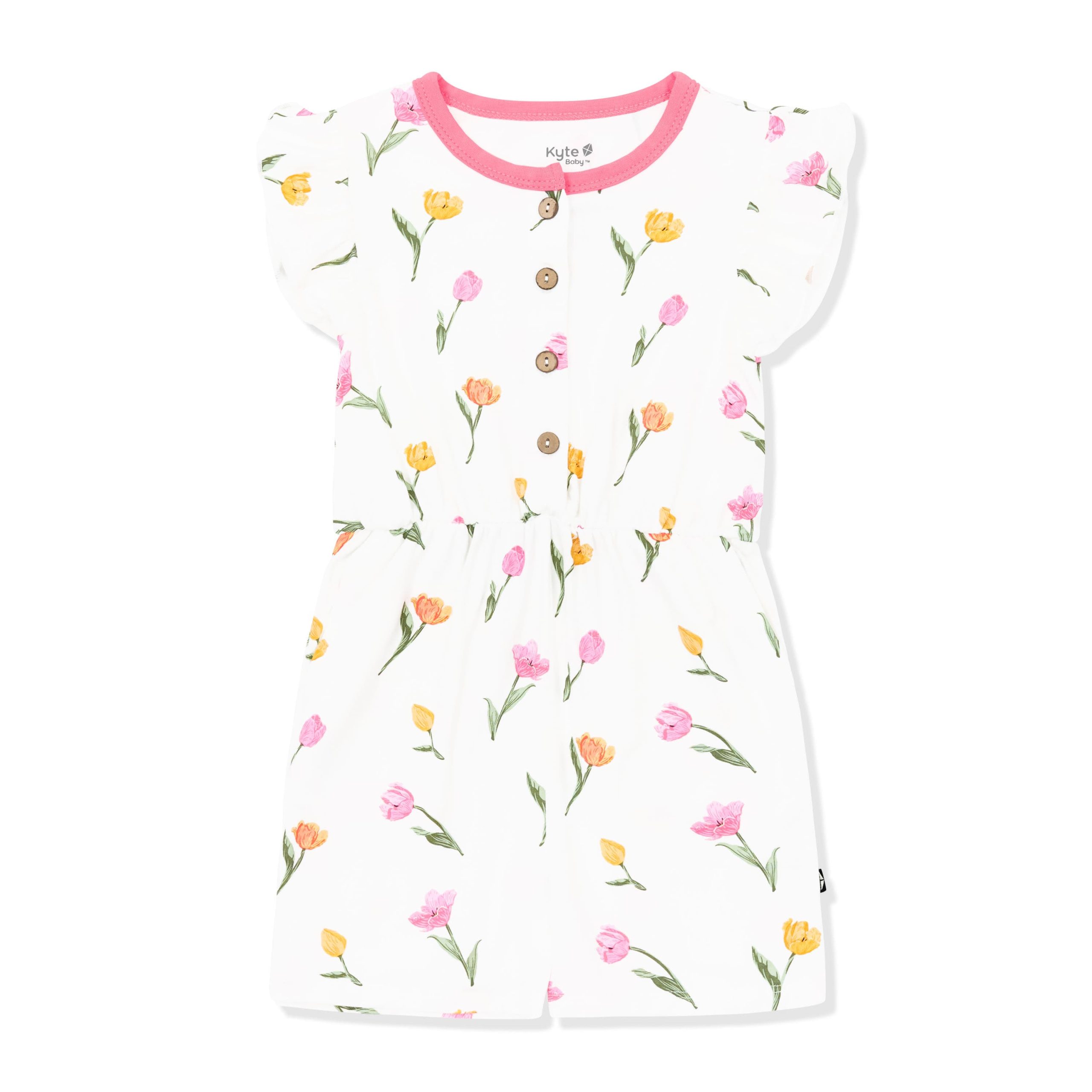 Flutter Sleeve Romper in Tulip - Image 2