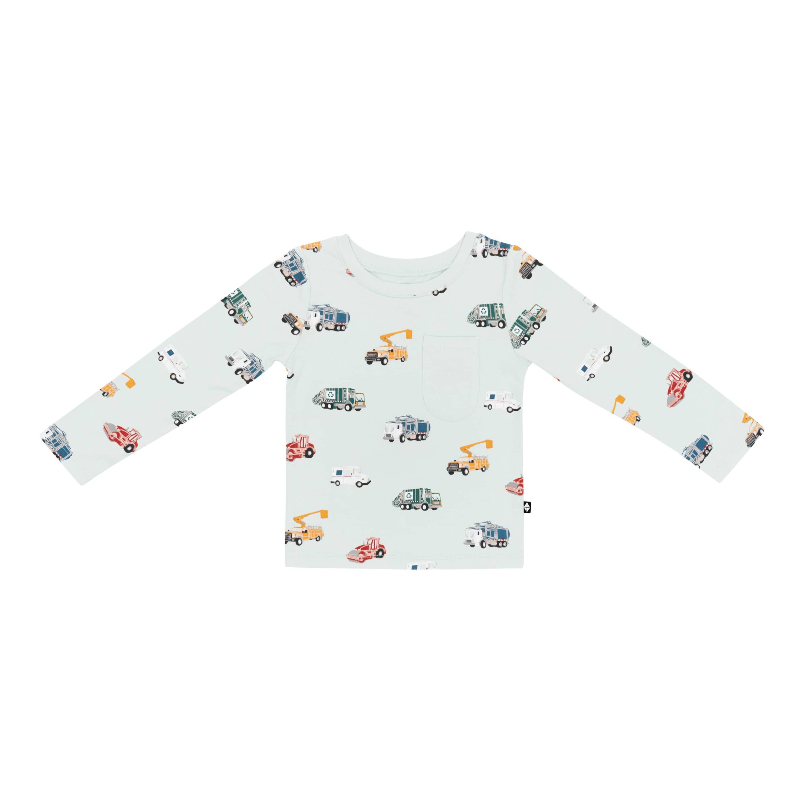 Long Sleeve Toddler Crew Neck Tee in City Vehicles - Image 2
