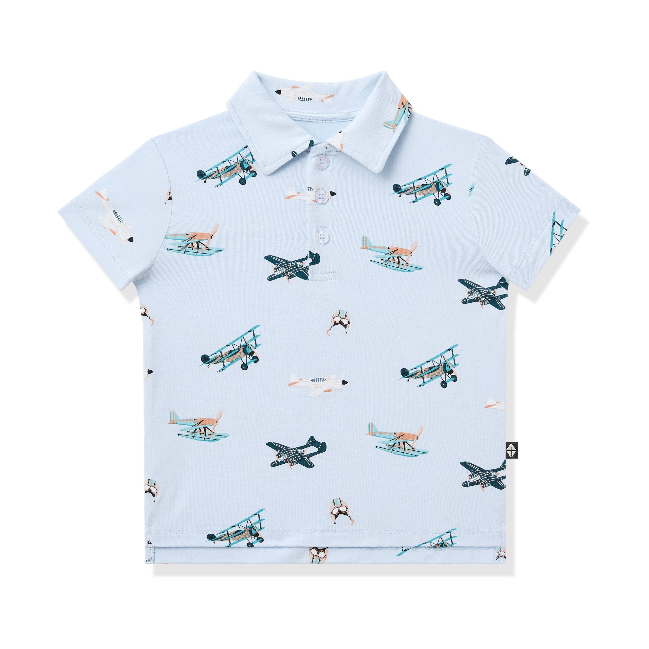 Toddler Short Sleeve Polo in Take Off - Image 2