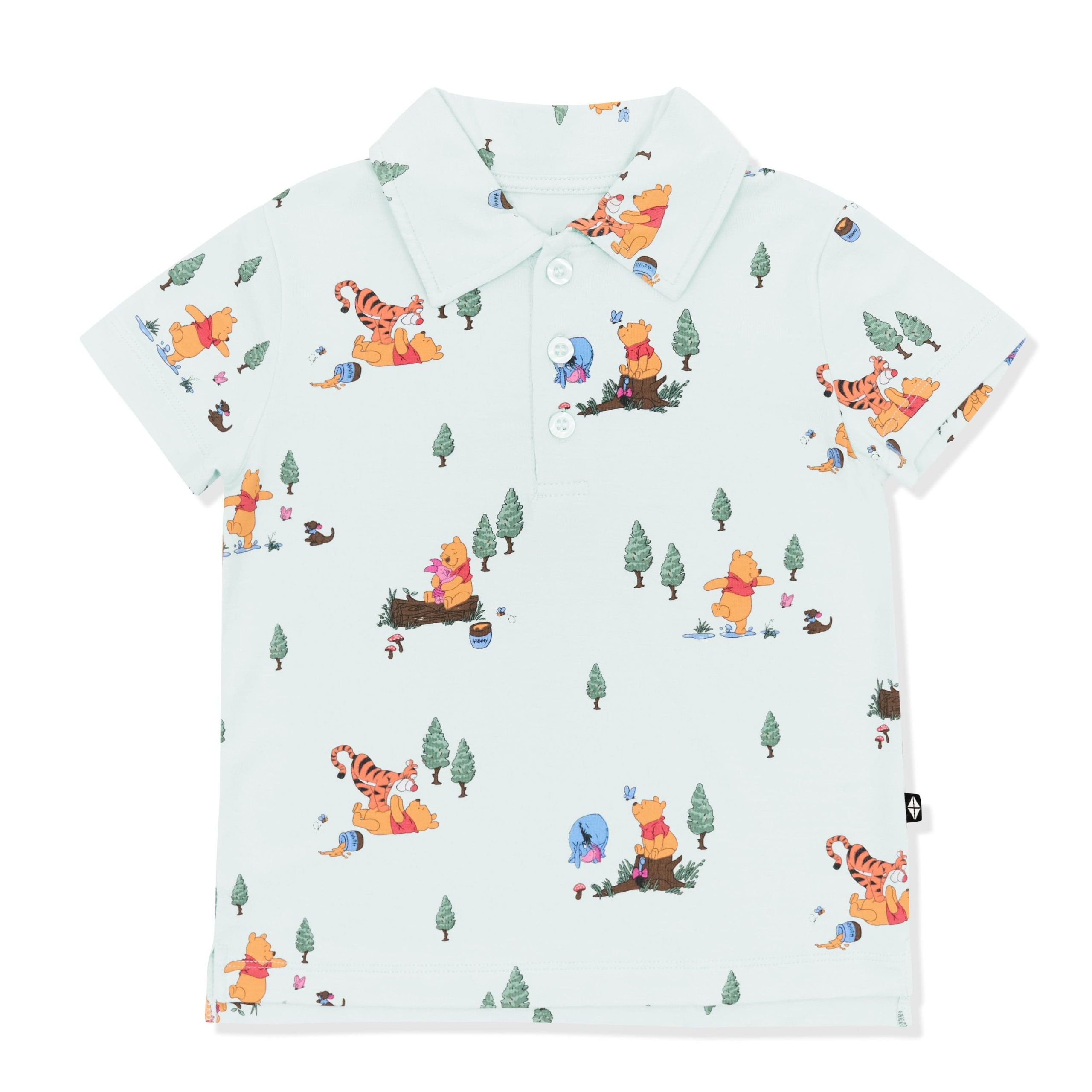 Toddler Short Sleeve Polo in Winnie the Pooh Hundred Acre Wood - Image 2