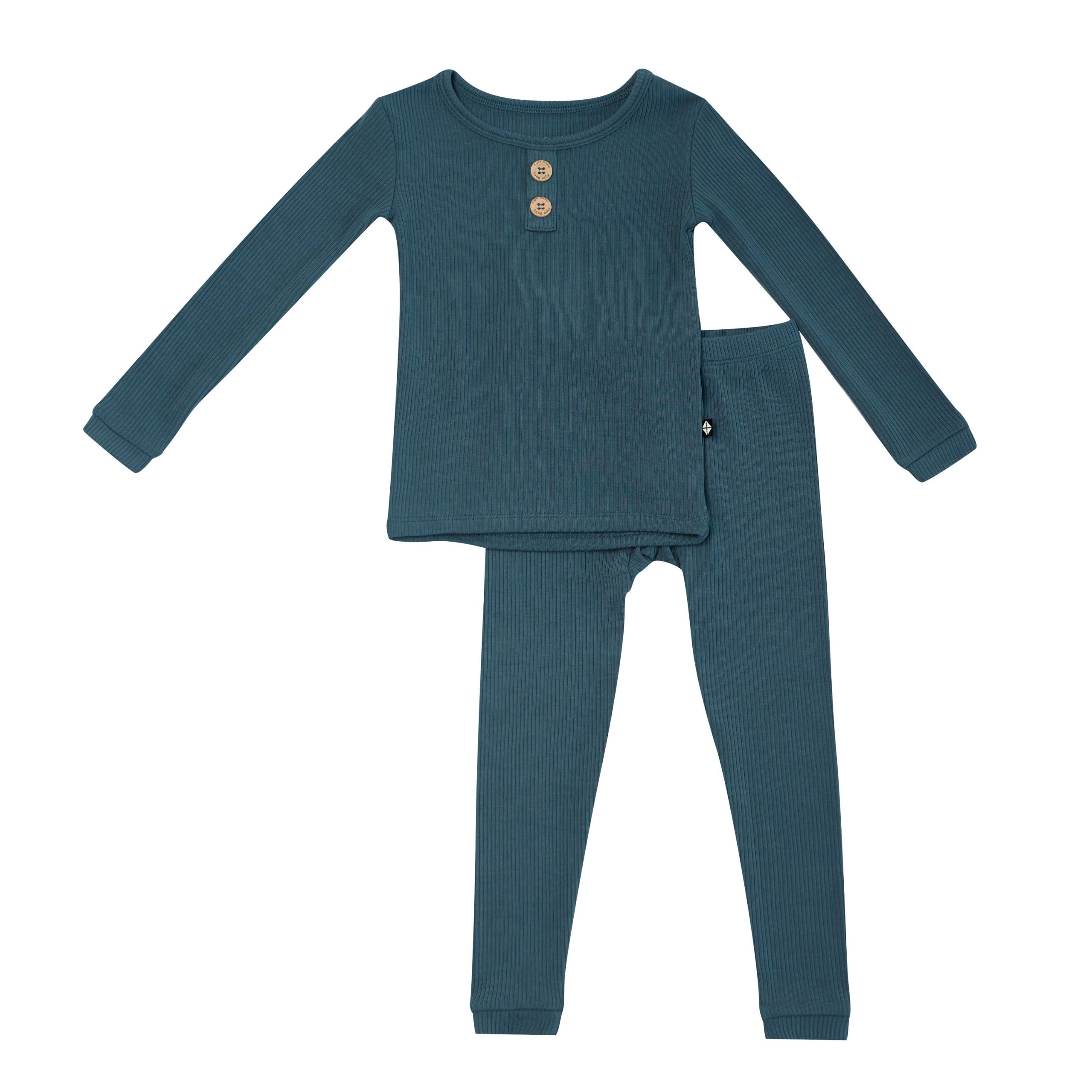 Ribbed Henley Set in Atlantic - Image 2