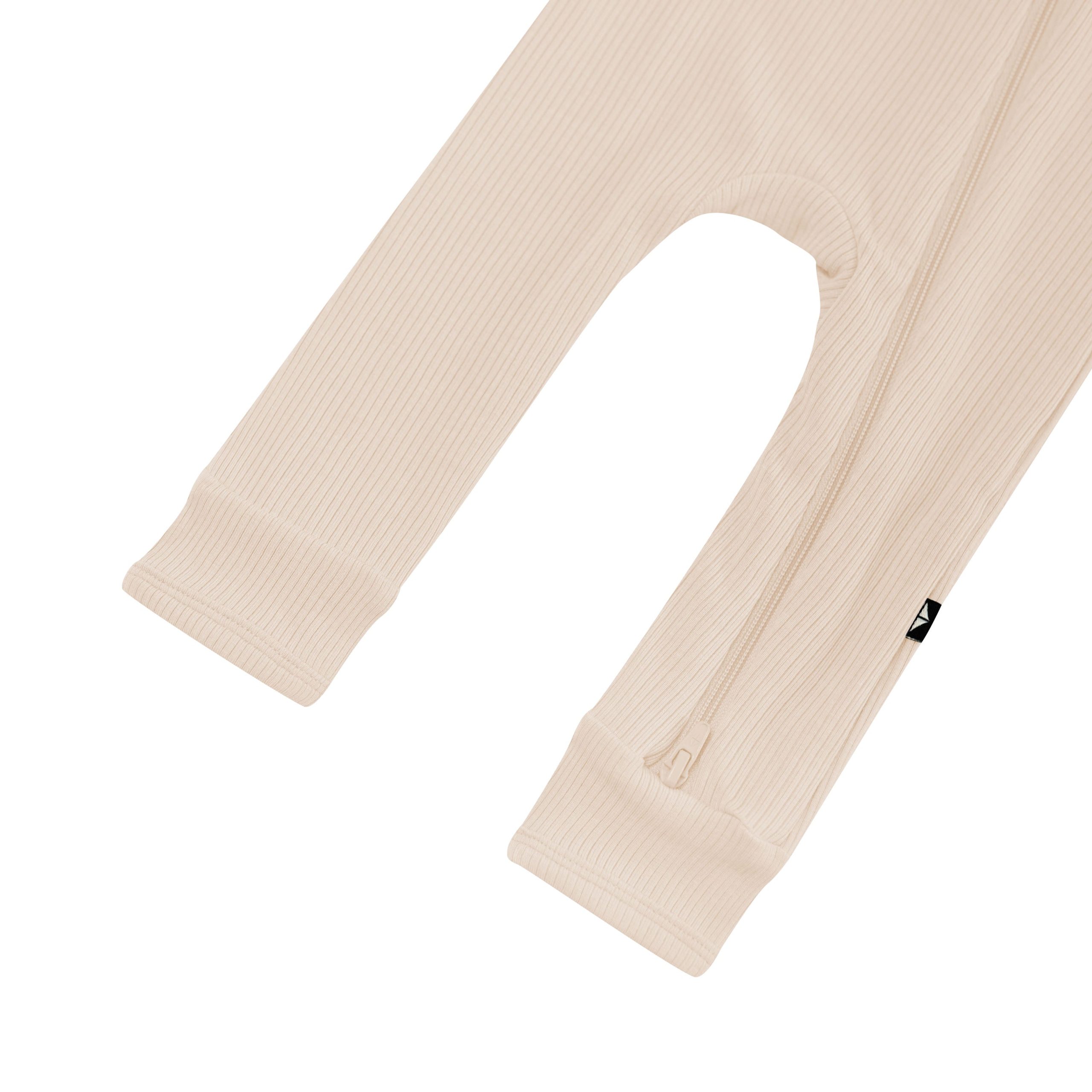 Ribbed Zipper Romper in Bisque - Image 5