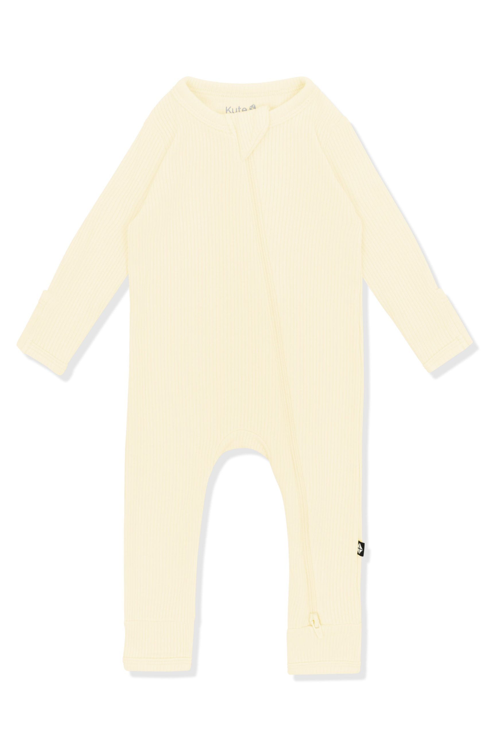 Ribbed Zipper Romper in Chamomile - Image 2