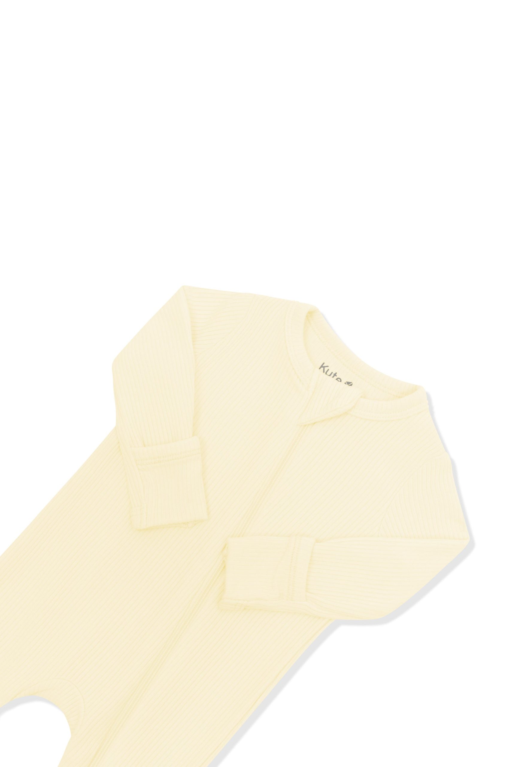 Ribbed Zipper Romper in Chamomile - Image 5