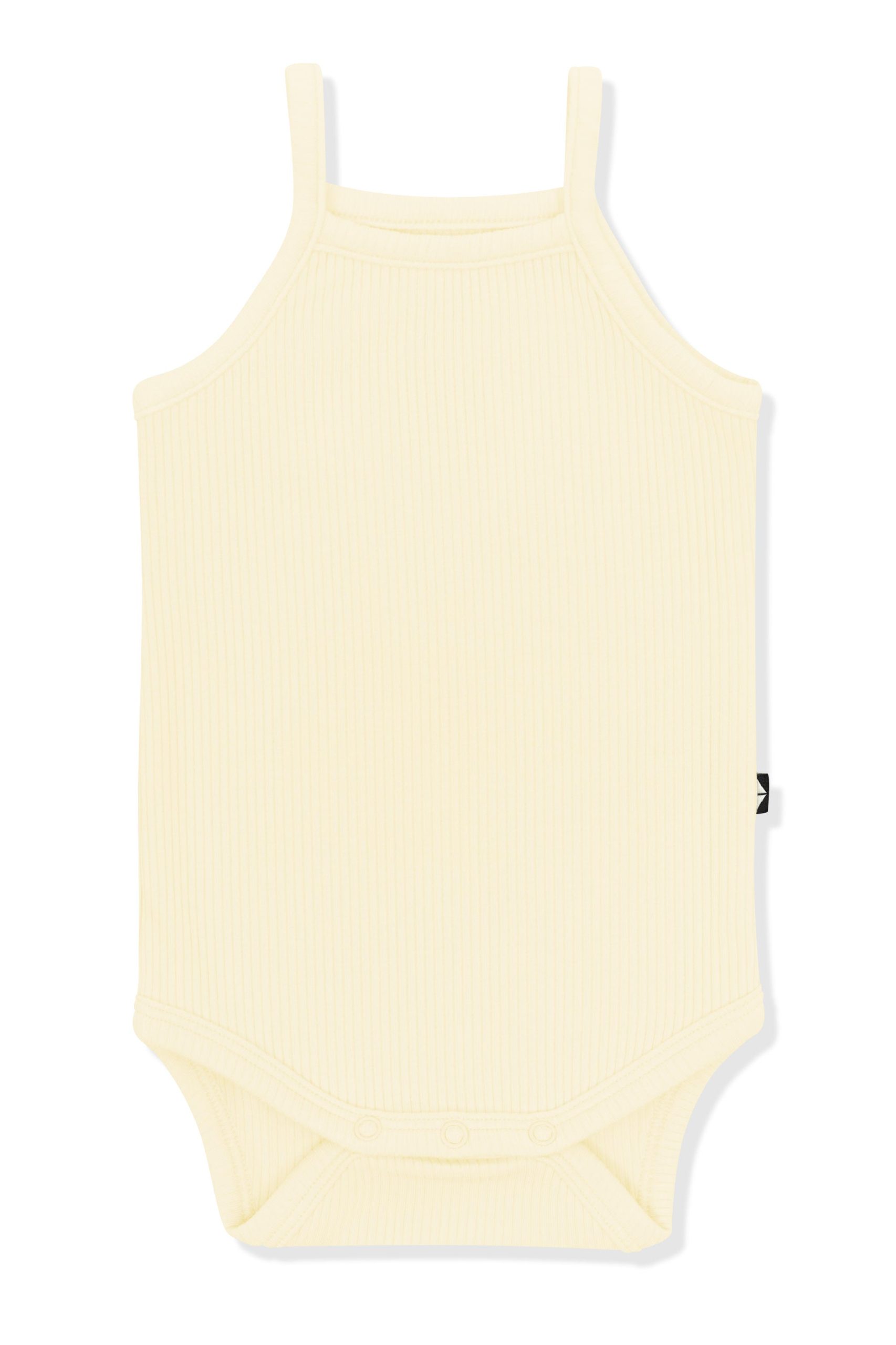 Ribbed Spaghetti Strap Bodysuit in Chamomile - Image 2