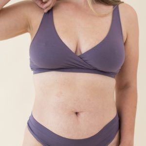 Women's Cross Front Bralette in Currant