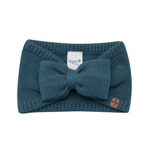 Chunky Knit Adult Bow Headband in Atlantic