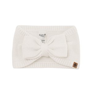 Chunky Knit Adult Bow Headband in Oat