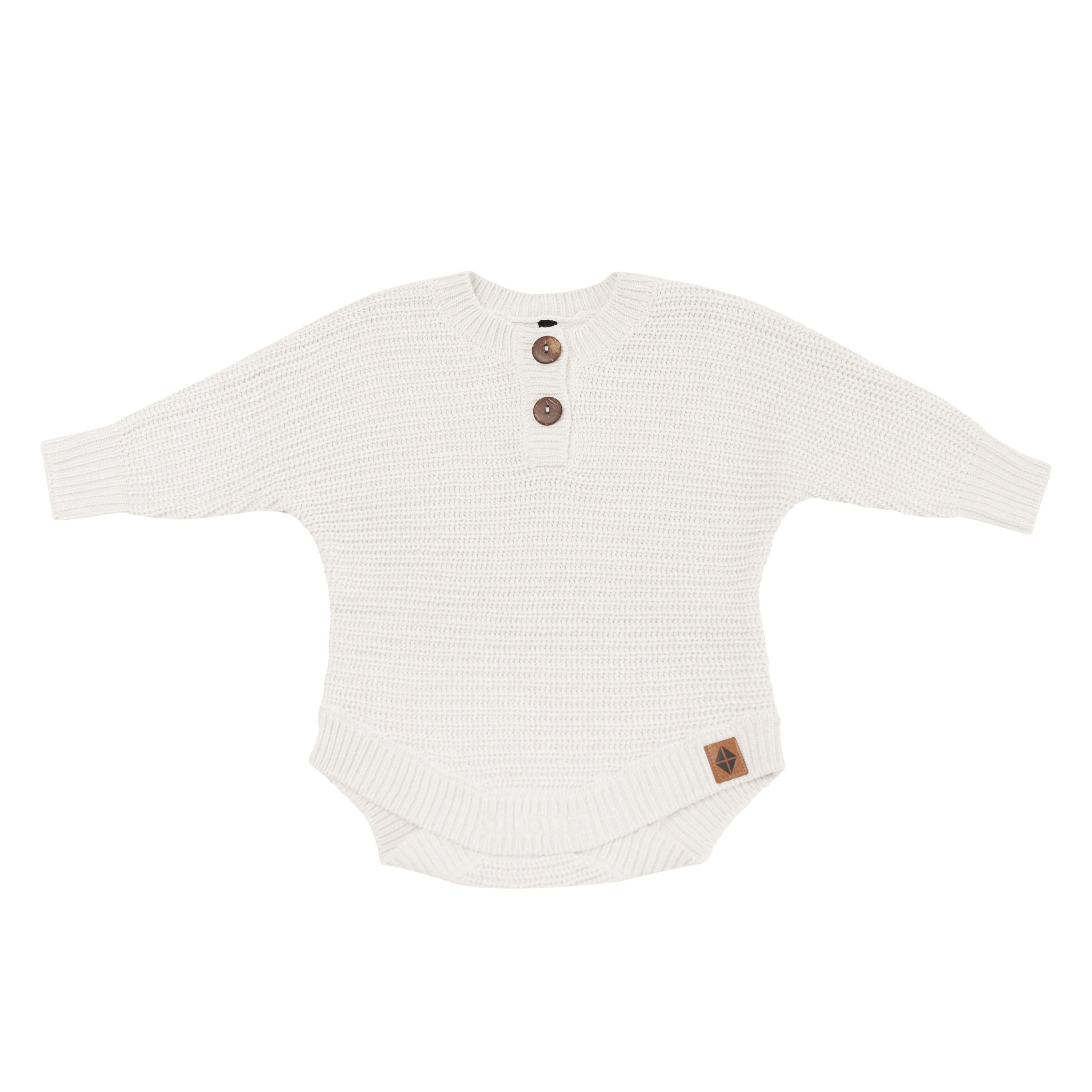 Chunky Knit Romper in Oat - Image 2