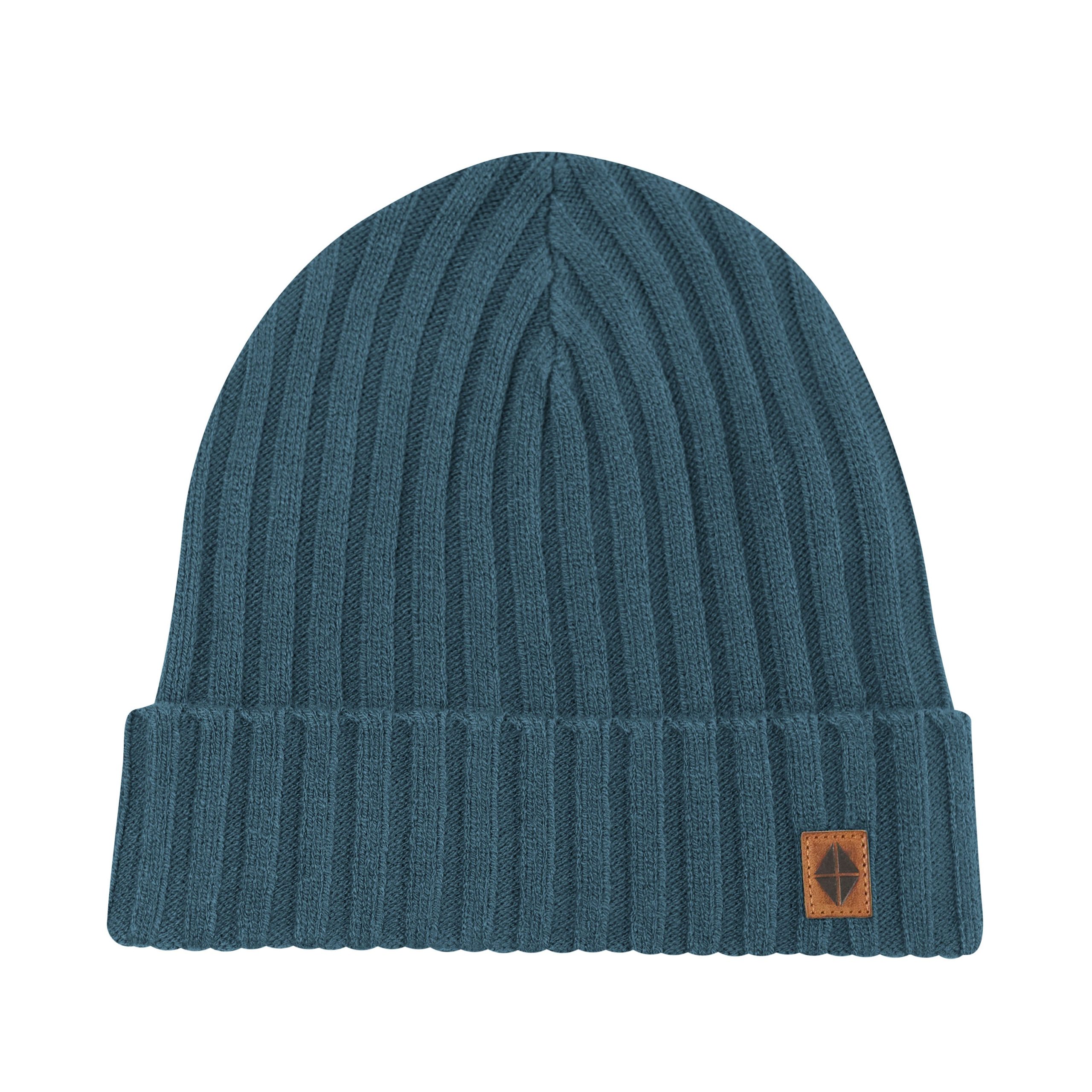 Chunky Knit Adult Ribbed Beanie in Atlantic - Image 2