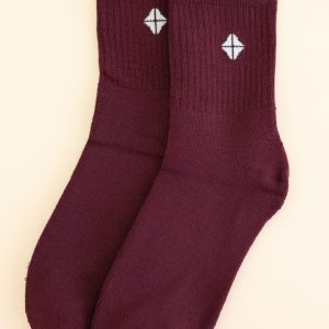 Adult Crew Socks in Burgundy