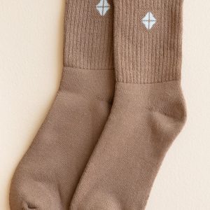 Adult Crew Socks in Latte
