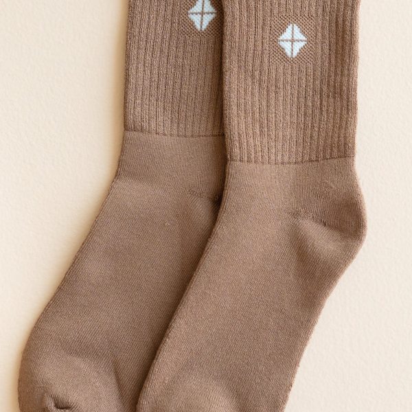 Adult Crew Socks in Latte